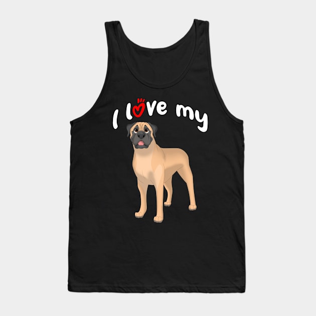 I Love My Bullmastiff Dog Tank Top by millersye